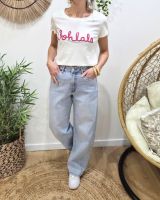 Jean femme balloon bleu clair coupe confort