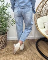 Jean balloon femme bleu clair