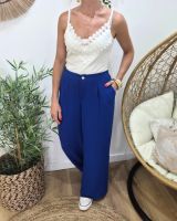Pantalon femme fluide bleu roi Aricia