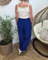 Pantalon femme fluide bleu roi Aricia