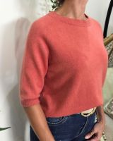 Pull court femme uni col rond Clématite