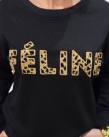 Sweat femme noir Féline
