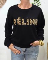 Sweat femme noir Féline