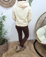 Pantalon femme marron slim coupe confort push up
