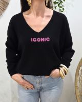Pull femme col V Iconic