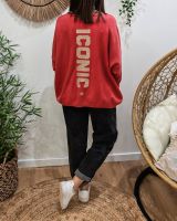Pull femme col V dos Iconic pailleté