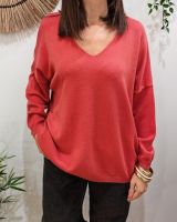 Pull femme col V dos Iconic pailleté
