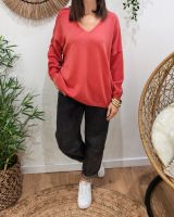 Pull femme col V dos Iconic pailleté