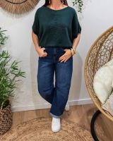 Pull femme col rond manches chauve souris étoile léopard