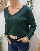 Pull femme J'adore pailleté