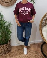 Sweat femme manches courtes Sunday Club