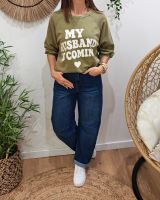 Sweat femme manches courtes My husband is coming