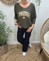 Pull femme oversize col rond Iconic léopard pailleté