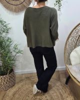 Pull femme oversize col rond Iconic léopard pailleté