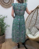 Robe longue Déborah vert et parme