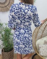 Robe femme portefeuille marine et blanche Thaïs