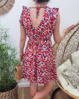 Robe femme fleurie rouge Clotilde