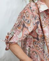 Robe femme droite satinée cachemire rose Lucia