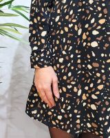 Robe femme noire et camel Lucile