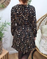 Robe femme noire et camel Lucile
