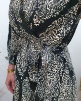 Robe femme noire motifs écru Milena