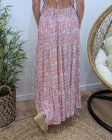 Robe longue femme dos ouvert noué imprimé cachemire Édenia