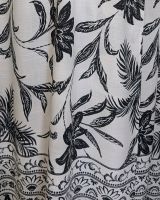 Robe longue femme écrue feuillages noirs Thalia