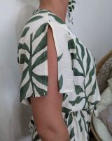 Robe femme droite écrue et verte Ismérie