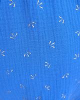 Robe femme bleue petits motifs dorés Naïa