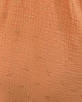 Robe courte femme orange petits motifs dorés coton Naïa