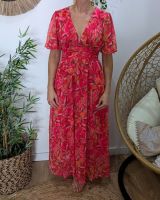 Robe longue femme fuchsia orange kaki Zéphina