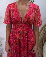 Robe longue femme fuchsia orange kaki Zéphina