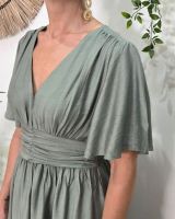 Robe longue femme kaki clair Raphaëlle