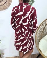 Robe chemise femme droite bordeaux et beige Axellea