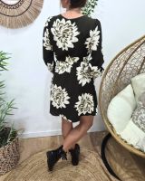 Robe femme kaki fleurs écrues Ophéa