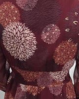 Robe femme bordeaux fleurs terracotta beiges et dorures Lounaé