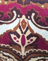 Robe longue femme bordeaux motifs prunes camels et beiges Malia