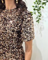 Robe femme cuivrée à sequins Hailee