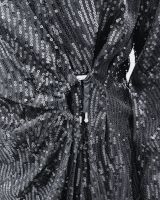 Robe femme noire à sequins et broche Izel