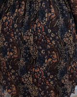 Robe femme  noire motifs terracotta et dorures Natalia