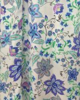 Robe longue femme écrue fleurs bleues et vertes Cassiopea
