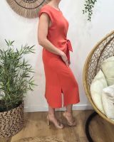  Robe femme cache coeur nouée corail Ginevra