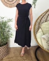  Robe femme cache coeur marine nouée Ginevra