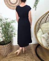  Robe femme cache coeur marine nouée Ginevra
