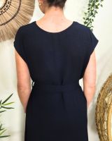  Robe femme cache coeur marine nouée Ginevra
