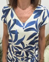  Robe droite femme écrue et bleue Ottavia