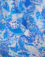 Robe longue femme à motifs fleuris bleue Amandine