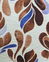  Robe droite femme écrue motifs bleus et marrons Bohdana