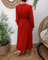  Robe longue femme terracotta manches longues Clothilde