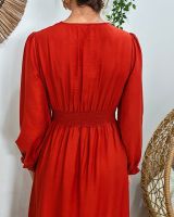  Robe longue femme terracotta manches longues Clothilde
